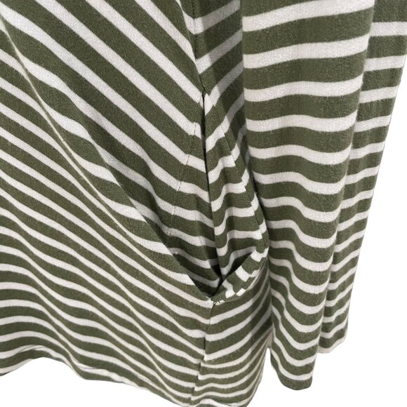 Splendid Green Striped Hoodie Top Small Soft Lounge Coastal Normcore Casual - Picture 7 of 8